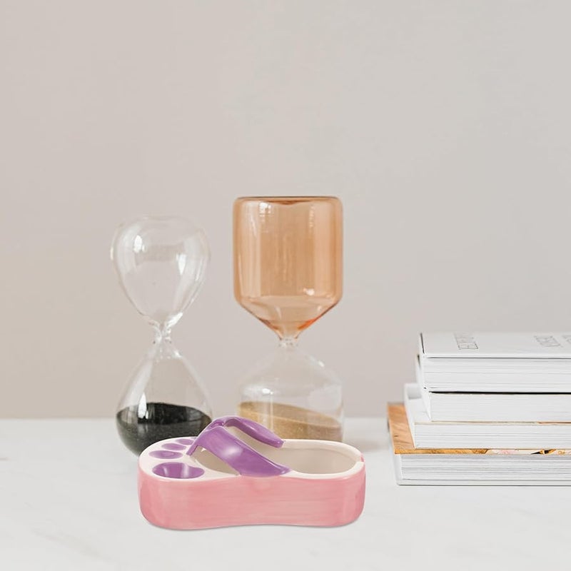 مطفأة سجائر على شكل حذاء سيراميك أرجواني، حامل رماد زخرفي لمكتب المنزل - Image 4